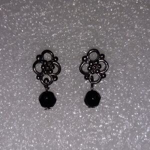 Elegant Black and Silver Earrings
